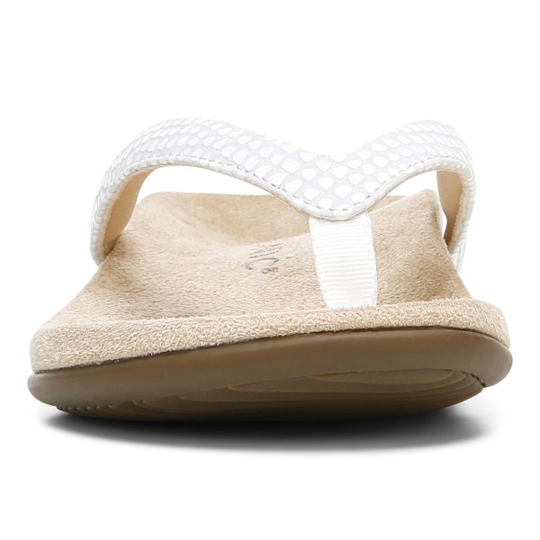 Vionic Sandals Ireland - Dillon Toe Post Sandal White - Womens Shoes For Sale | LIOFZ-2960